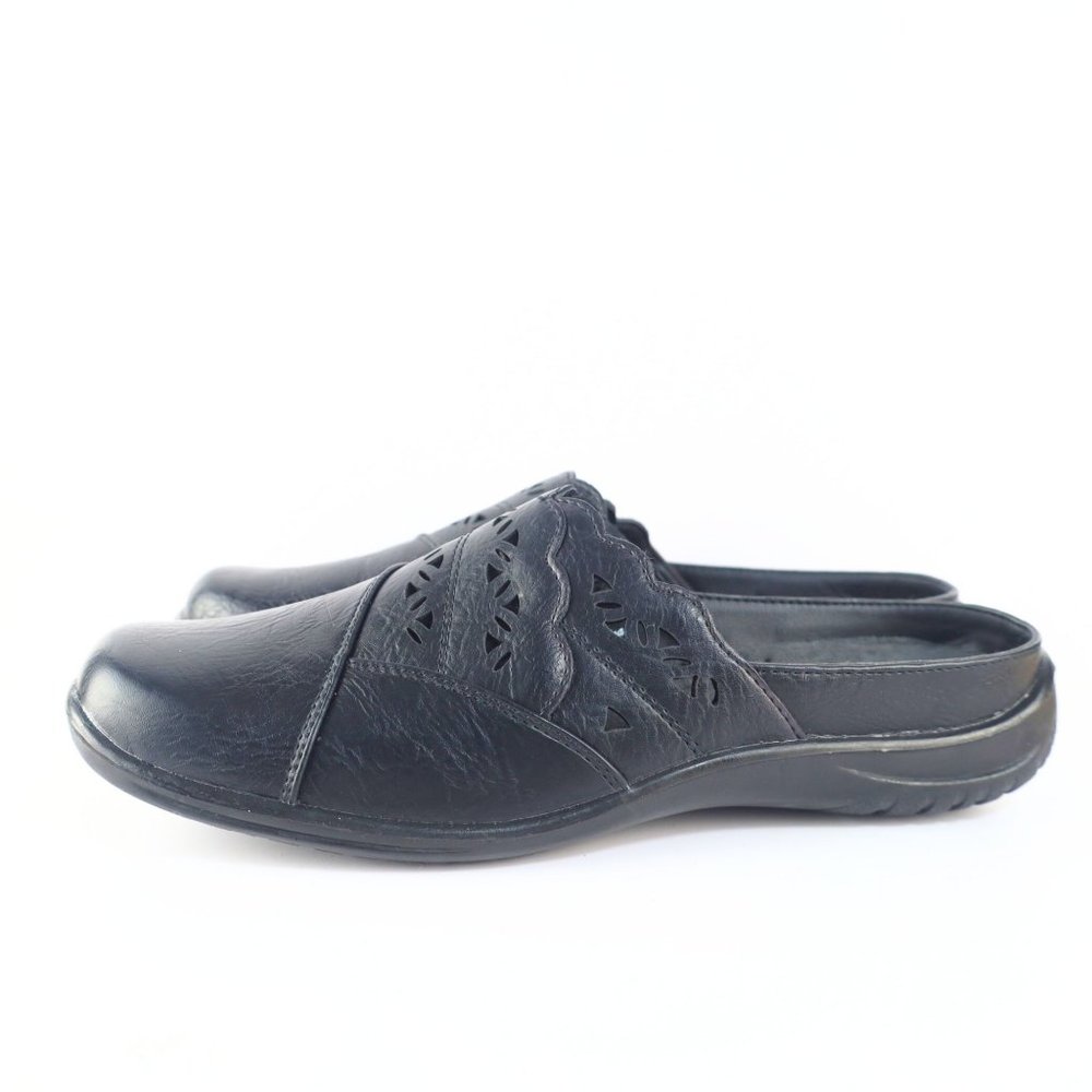 Easy Street Perforated Women Mules Black 10M- 0147